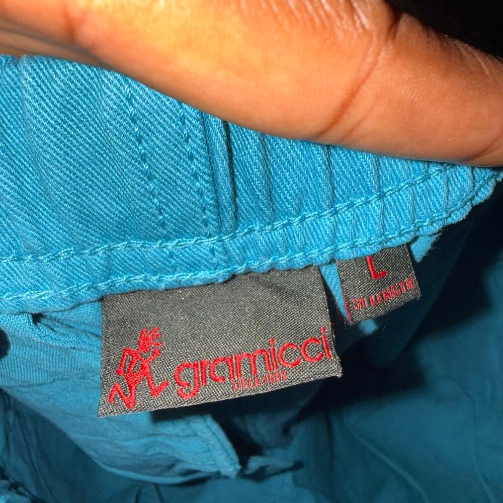 Gramicci Blue Cotton Twill Original G 2.0 Pants Straight Leg Women's Size L NWT - Picture 5 of 7